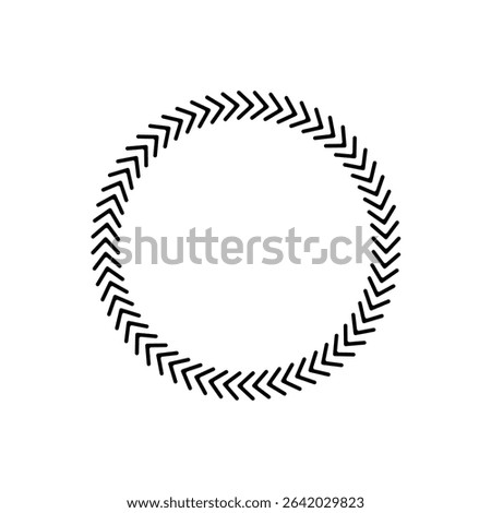Chevron circle arrow icon. Round arrow frame. Vector isolated on white. Vector Illustration . 