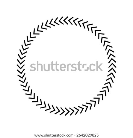 Chevron circle arrow icon. Round arrow frame. Vector isolated on white. Vector Illustration . 
