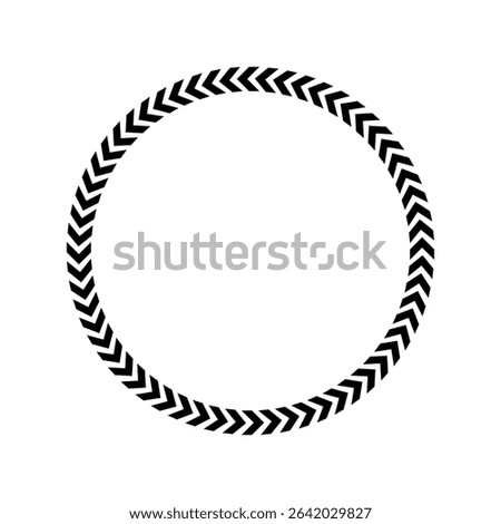 Chevron circle arrow icon. Round arrow frame. Vector isolated on white. Vector Illustration . 
