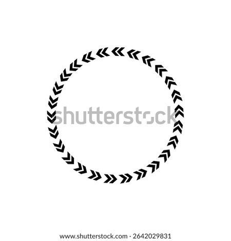 Chevron circle arrow icon. Round arrow frame. Vector isolated on white. Vector Illustration . 