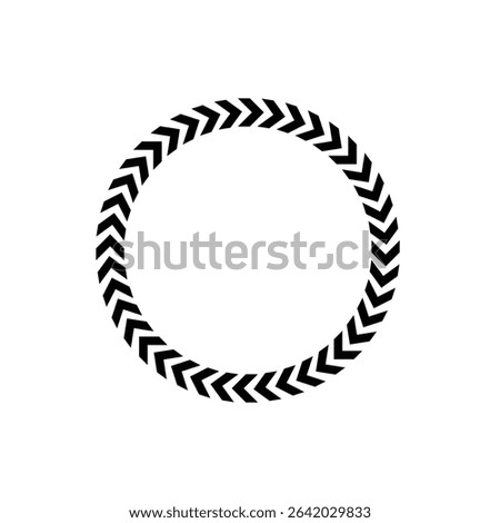 Chevron circle arrow icon. Round arrow frame. Vector isolated on white. Vector Illustration . 