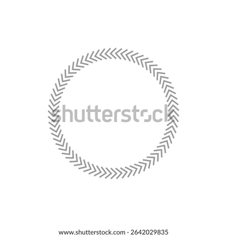 Chevron circle arrow icon. Round arrow frame. Vector isolated on white. Vector Illustration . 