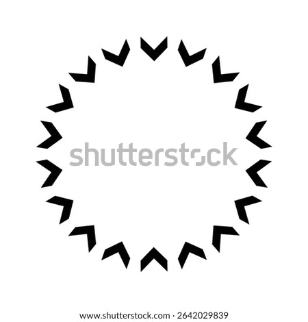 Chevron circle arrow icon. Round arrow frame. Vector isolated on white. Vector Illustration . 