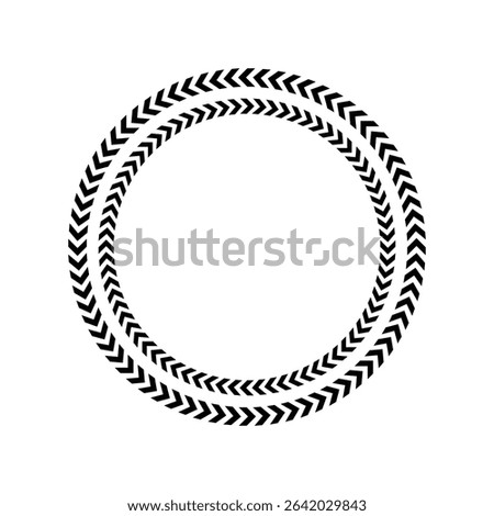 Chevron circle arrow icon. Round arrow frame. Vector isolated on white. Vector Illustration . 