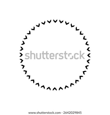 Chevron circle arrow icon. Round arrow frame. Vector isolated on white. Vector Illustration . 