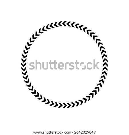 Chevron circle arrow icon. Round arrow frame. Vector isolated on white. Vector Illustration . 