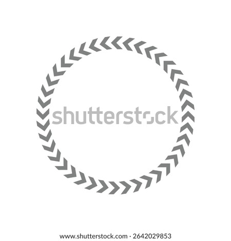 Chevron circle arrow icon. Round arrow frame. Vector isolated on white. Vector Illustration . 