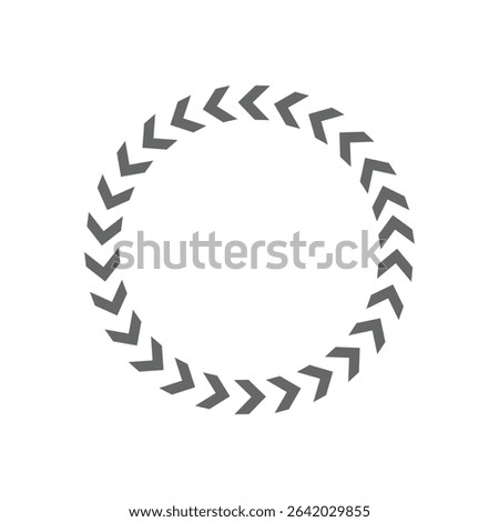 Chevron circle arrow icon. Round arrow frame. Vector isolated on white. Vector Illustration . 