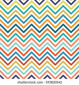 Chevron colorful seamless geometric pattern. Vector background.