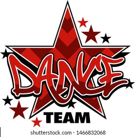 chevron dance team design with stars for school, college or league