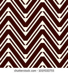 Chevron diagonal stripes abstract background. Tribal and ethnic style seamless pattern with classic geometric ornament. Repeated zigzag lines wallpaper. Zig zag digital paper, textile print. Vector