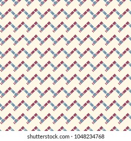 Chevron diagonal stripes abstract background. Seamless surface pattern with geometric ornament. Zigzag horizontal lines wallpaper. Embroidery style digital paper, textile print, page fill. Vector art