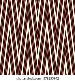 Chevron diagonal stripes abstract background. Retro style seamless pattern with classic geometric ornament. Outline zigzag lines wallpaper. Digital paper, textile print, page fill. Vector art