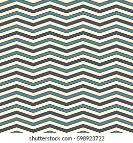 Chevron diagonal stripes abstract background. Retro style seamless pattern with classic geometric ornament. Zigzag horizontal lines wallpaper. Digital paper, textile print, page fill. Vector art