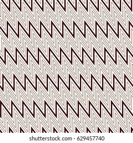 Chevron diagonal stripes abstract background. Retro style seamless pattern with classic geometric ornament. Outline zigzag lines wallpaper. Digital paper, textile print, page fill. Vector art