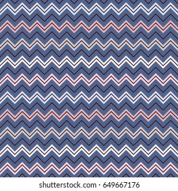 Chevron diagonal stripes abstract background. Seamless pattern with classic geometric ornament. Zigzag horizontal lines wallpaper. Digital paper, textile print, page fill. Vector art