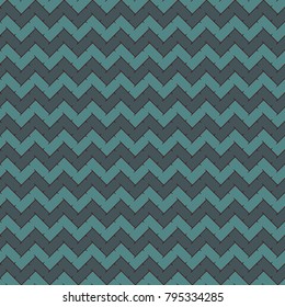 Chevron diagonal stripes abstract background. Retro style seamless pattern with classic geometric ornament. Blue colors zigzag lines wallpaper. Digital paper, textile print, page fill. Vector art