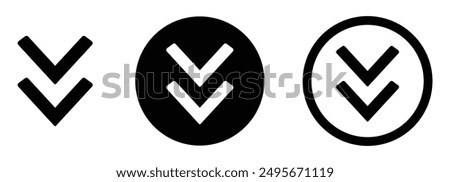 Chevron double down icon designs