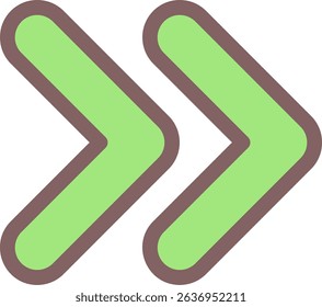 Chevron Double Right Filled Style Icon Design