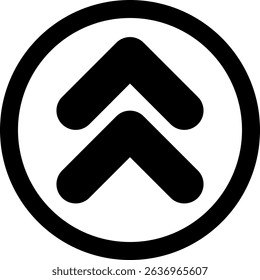 Chevron Double Up Semi Solid Icon Design