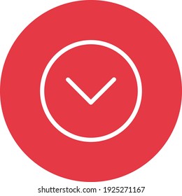 Chevron, down icon vector image. Can also be used for arrows and signs. Suitable for use on web apps, mobile apps and print media.