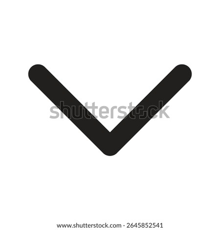 Chevron down Navigation Lineart Icon. Good for GPS and travel app UI.