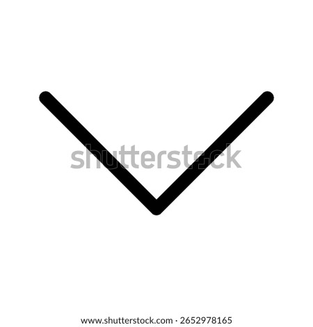 Chevron down outline icon for dropdown menu, expand, and navigation.