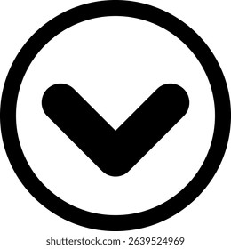 Chevron Down Semi Solid Icon Design