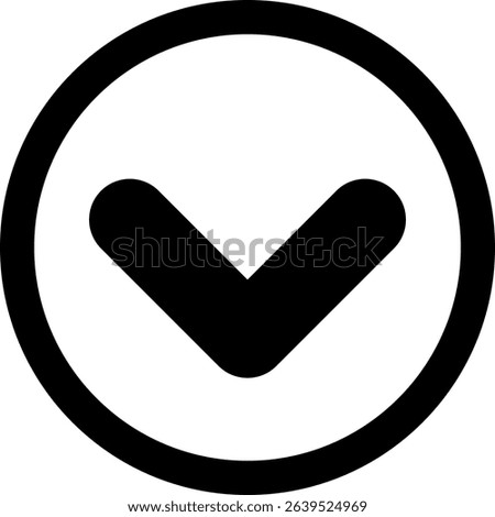 Chevron Down Semi Solid Icon Design