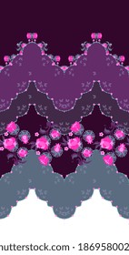 Chevron floral seamless pattern with pink flowers and butterflies. Beautiful print for fabric, curtains, summer dresses.