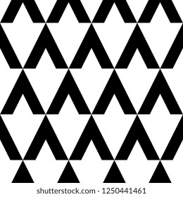 Chevron geometric pattern in black and white colors. Abstract seamless shapes stripes texture line vector illustration modern style.
