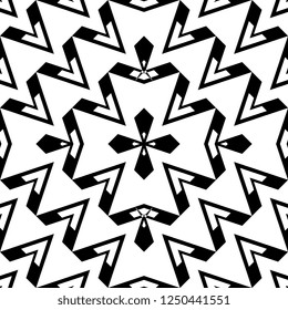 Chevron geometric pattern in black and white colors. Abstract seamless shapes stripes texture line vector illustration modern style.