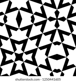 Chevron geometric pattern in black and white colors. Abstract seamless shapes stripes texture line vector illustration modern style.