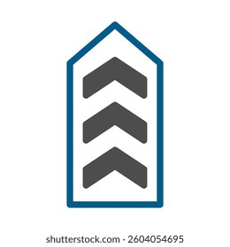 Chevron graphic element with forward direction