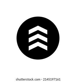 Chevron icon in black round