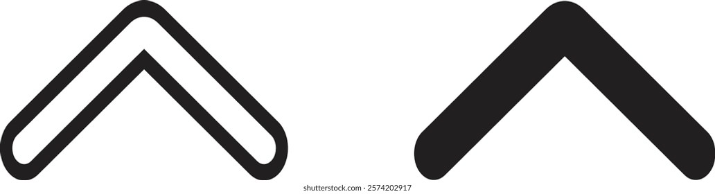 up chevron icon. design in trendy style. vector sign flat illustration on white background..eps
