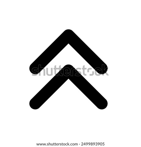 chevron up Icon. Flat style design isolated on white background. Vector illustration. Black rounded icon