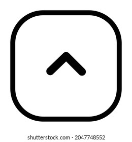 chevron up Icon. Flat style rounded rectangle isolated on white background. Vector illustration