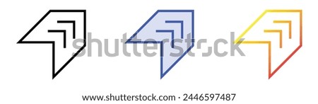 chevron icon. Linear, Blue Fill and Gradient Style Design Isolated On White Background