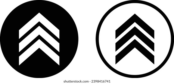 Chevron icon set in two styles isolated on white background . Vector illustration