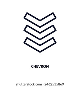 chevron icon. Thin line chevron icon from military and war and  collection. Outline vector isolated on white background. Editable chevron symbol can be used web and mobile