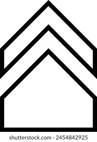icono de cheurón. Diseño de estilo lineal delgado aislado sobre fondo blanco