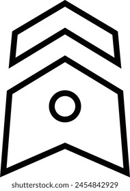 icono de cheurón. Diseño de estilo lineal delgado aislado sobre fondo blanco