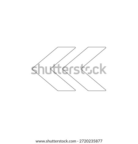 Chevron Left Arrow Icon Outline for Interface