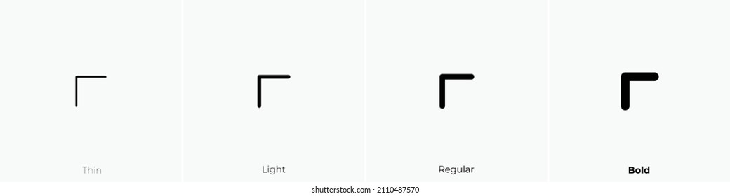 chevron up left icon. Thin, Light Regular And Bold style design isolated on white background
