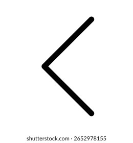 Chevron left outline icon for back, previous page, and menu navigation.