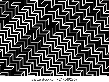 Chevron line stripes geometric background vector illustration. In black and white.