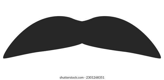 Chevron Moustache Beard style men illustration Facial hair mustache. Vector black male Fashion template flat barber collection set. Stylish hairstyle isolated outline on white background.