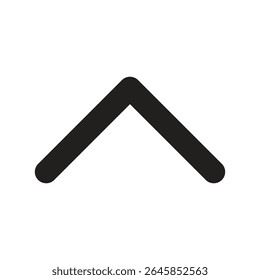 Chevron Up Navigation Lineart Icon. Good for GPS and travel app UI.