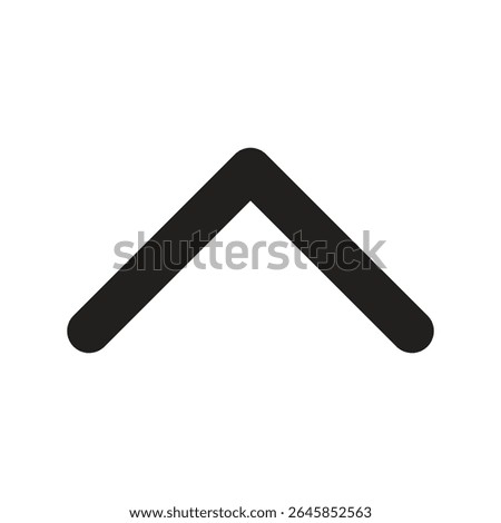 Chevron Up Navigation Lineart Icon. Good for GPS and travel app UI.
